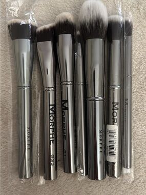 Morphe Metallic Silver 6-Piece Makeup Brush Set